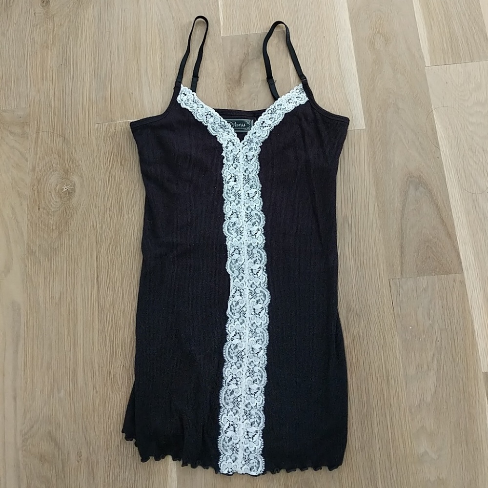 Guess black and white tank top